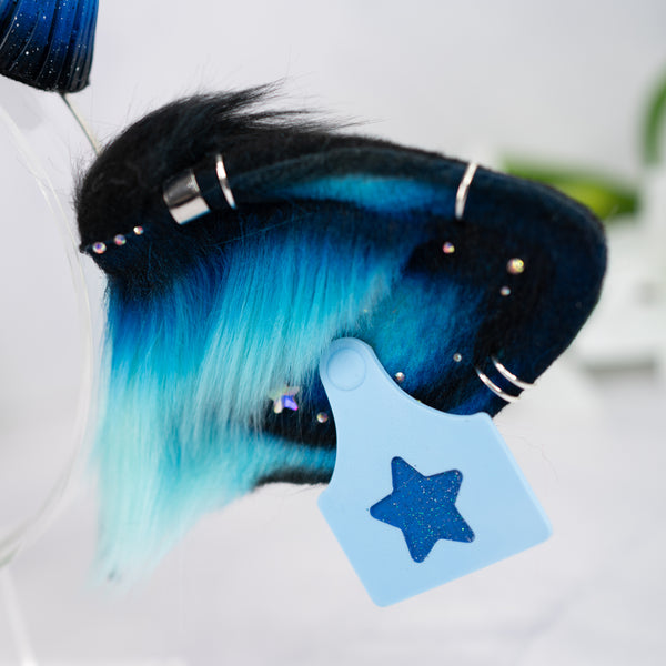 Turquoise galaxy cow ears