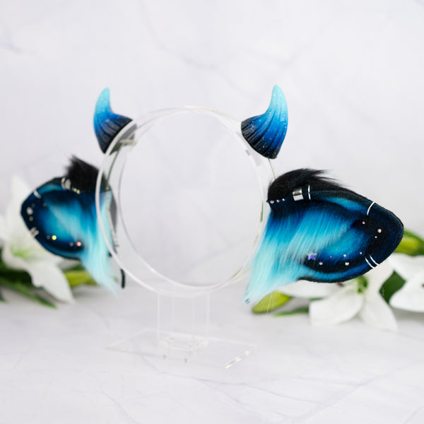 Turquoise galaxy cow ears