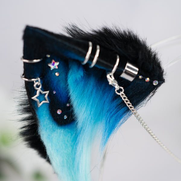 Turquoise galaxy kitten ears