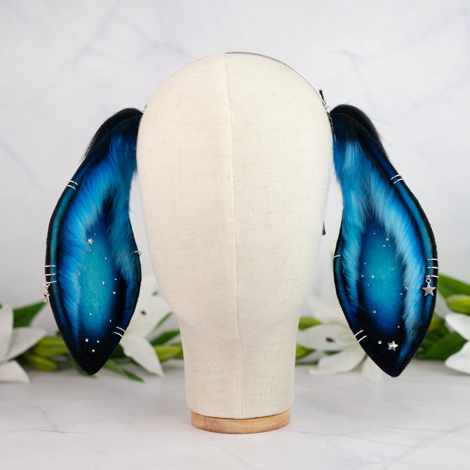 Turquoise galaxy lop bunny ears