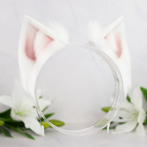 White cat ears