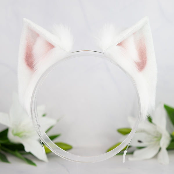 White cat ears