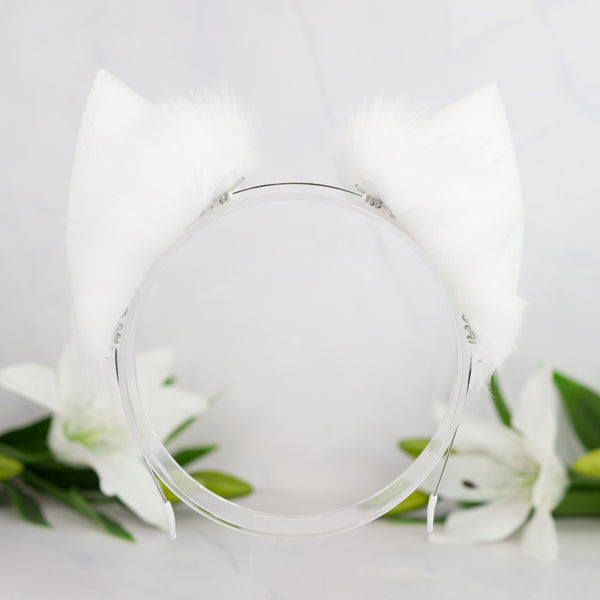 White cat ears