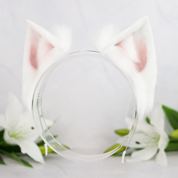 White cat ears