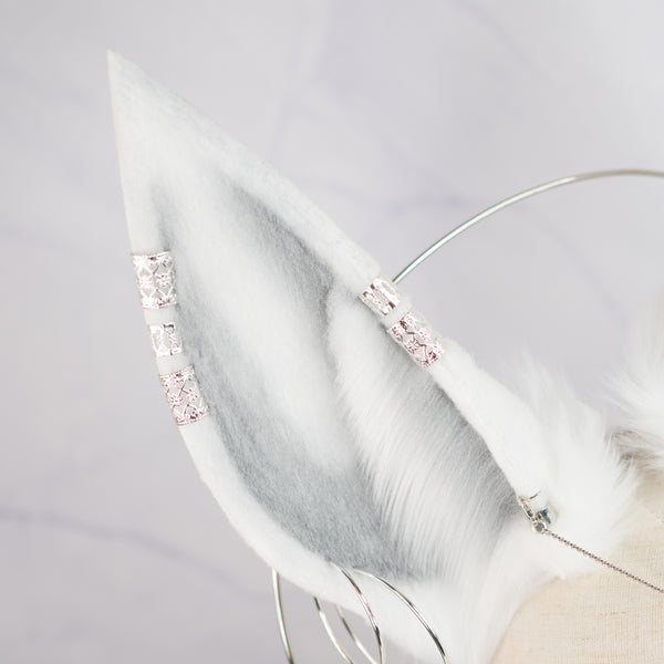 Anubis inspired ears (White, silver)
