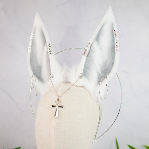 Anubis inspired ears (White, silver)