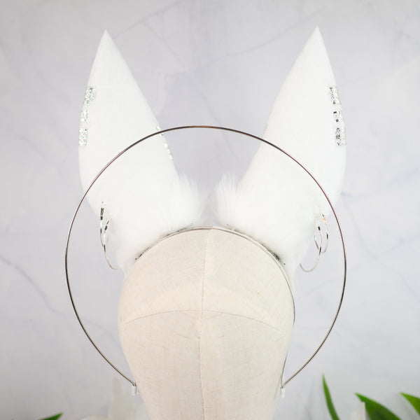 Anubis inspired ears (White, silver)